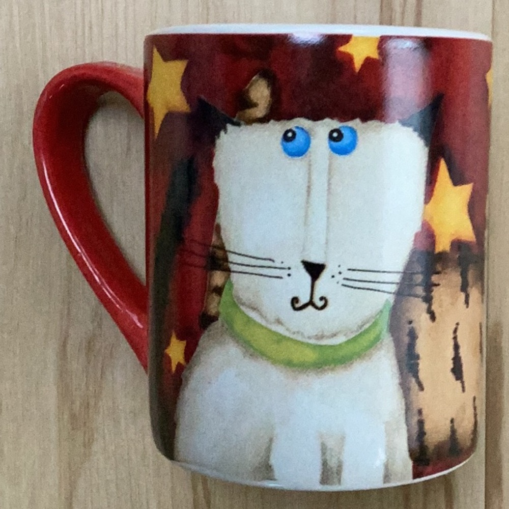 Debi Hron for Gibson Cool Cats‎ Modern Cartoon Colorful Whimsical Mug NWT